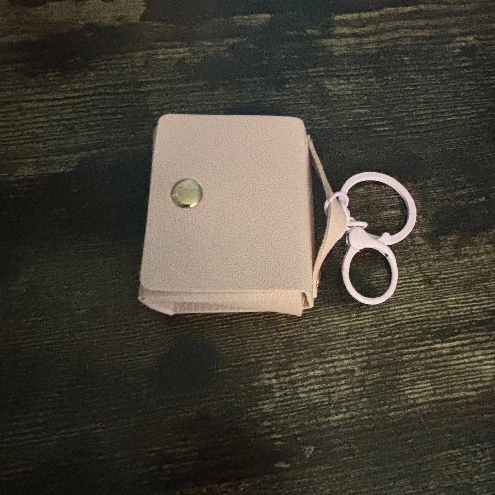 Mini Pink Faux Leather Satchel Keychain Pouch Coin Purse Bag Charm